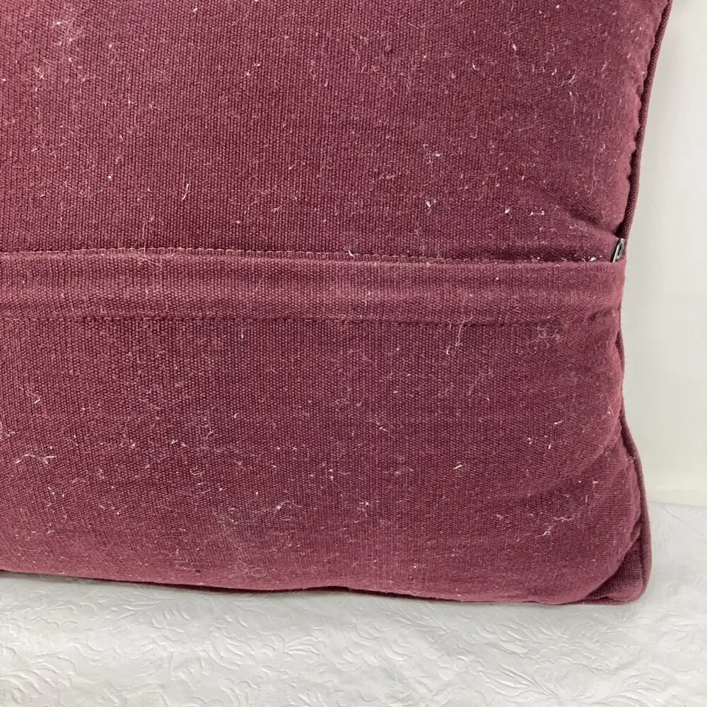 Floral Needlepoint Throw Pillow Rose Zig Zag Stripe cottagecore grannycore VTG